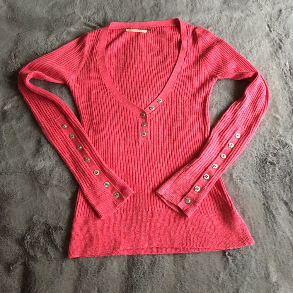 Free People Soft Knit Long Sleeve Henley Top